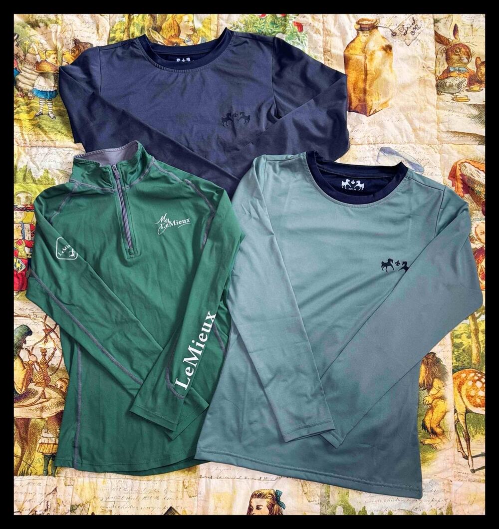 LeMieux Equestrian Baselayer Equine Couture Horseback Riding Shirts Lot Size XS